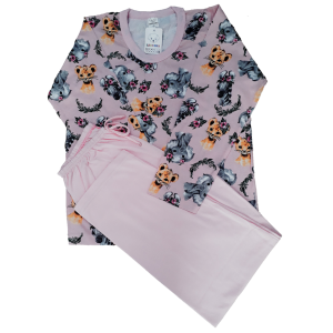 0367 Pijama Rosa Elefante com Calça Rosa 12